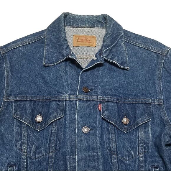 VINTAGE Levi's 506 Mid Wash Denim Trucker Jacket L - Picture 5 of 15